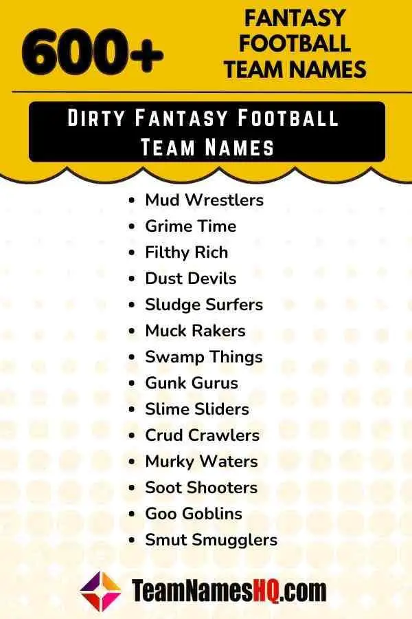 Inappropriate Fantasy Football Names: A Fun List