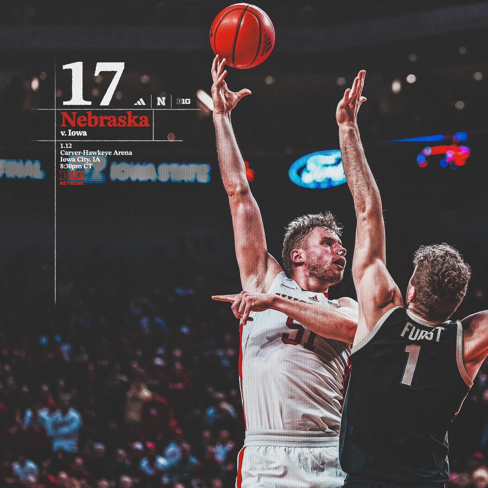 Nebraska Cornhuskers vs Iowa Hawkeyes: Men's Basketball Player Stats