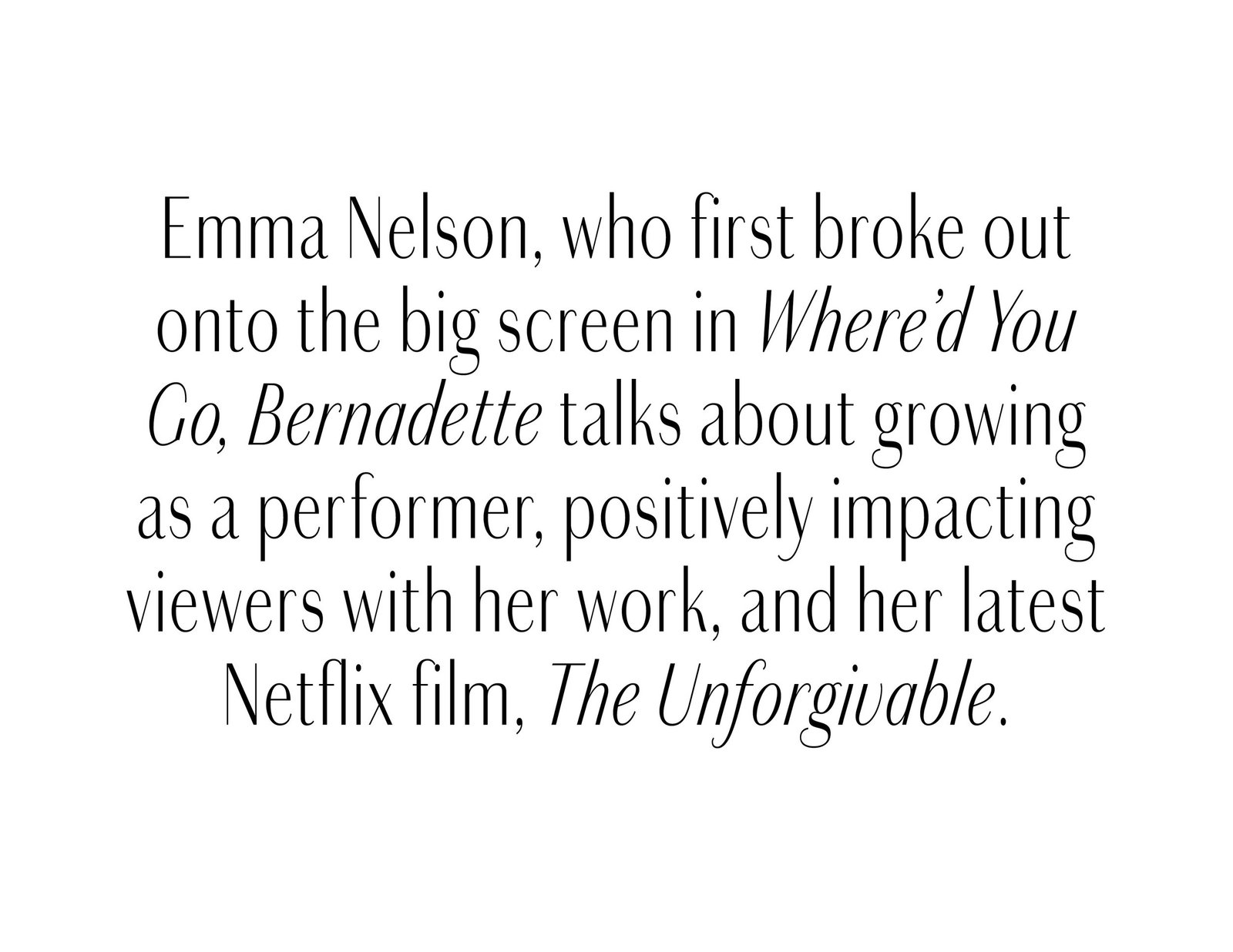 Emma Nelson - Life History